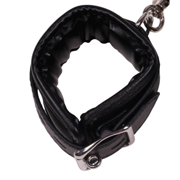 Body Harness with Thigh and Hand Cuffs   Black - obrazek 6