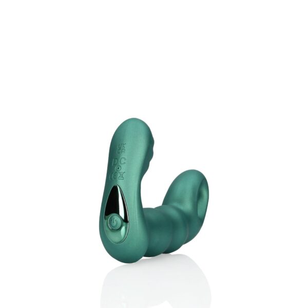 Beaded Vibrating Prostate Massager with Remote Control   Metallic Green - obrazek 6