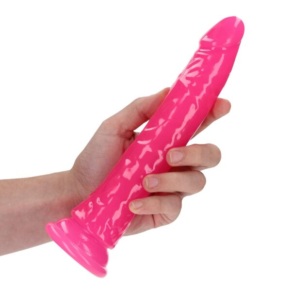 Slim Realistic Dildo with Suction Cup   Glow in the Dark   9 / 22,5 cm - obrazek 6