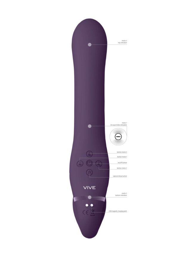 Ai   Dual Vibrating & Air Wave Tickler Strapless Strapon - obrazek 6