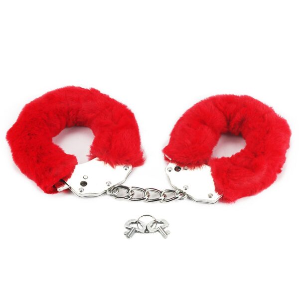 Fetish Pleasure Fluffy Handcuffs Red - obrazek 6