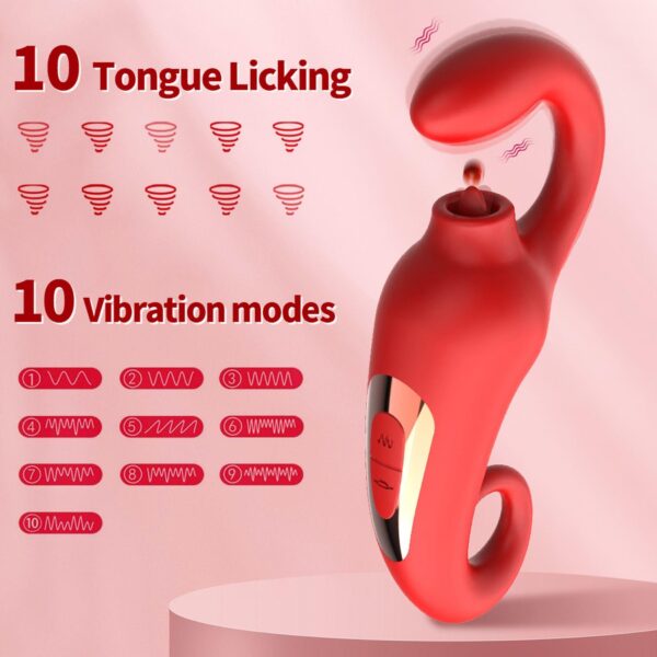 Wibrator Merfi, 10 vibration functions, 10 frequency tongue licking USB - obrazek 6