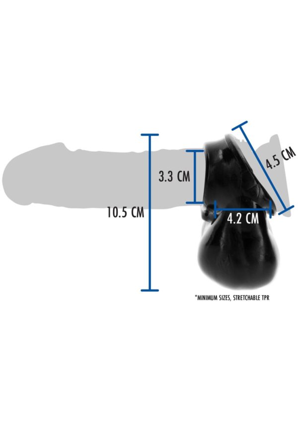 Penis Ring and Scrotum Holder Black - obrazek 6