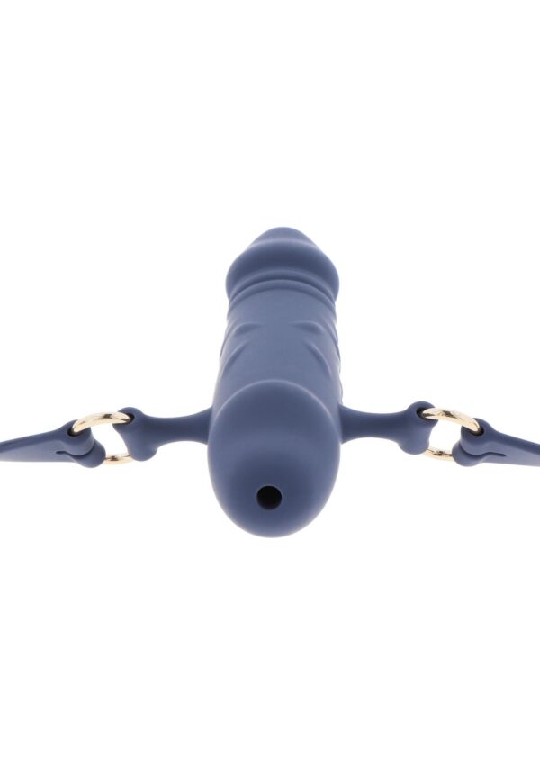 Silicone Breathable Penis Gag Blue - obrazek 6