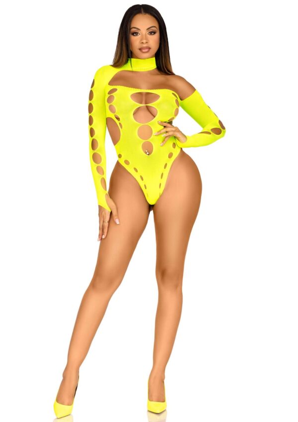 Seamless Thong Back Bodysuit Yellow - obrazek 6