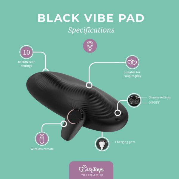 Vibe Pad Double Vibration with Remote Control   Black - obrazek 6