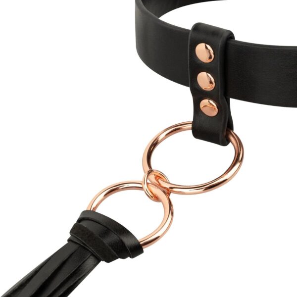 Rosy Gold   Collar with Flogger   Black - obrazek 6