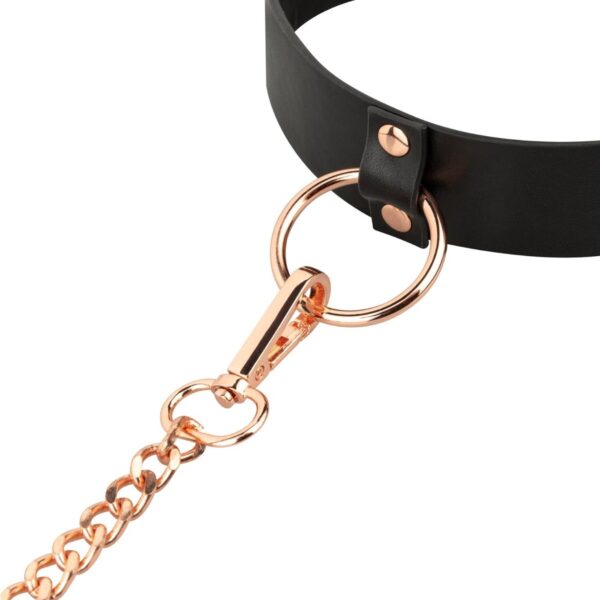Rosy Gold   Collar with Leash   Black - obrazek 6