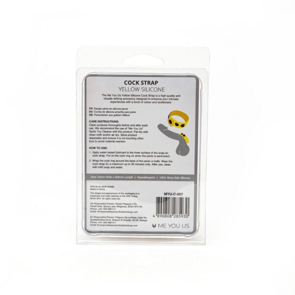 Me You Us Yellow Silicone Cock Strap - obrazek 6