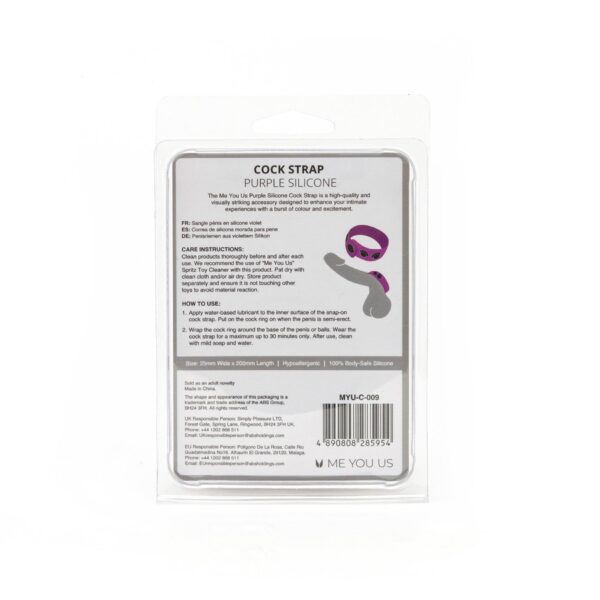 Me You Us Purple Silicone Cock Strap - obrazek 6