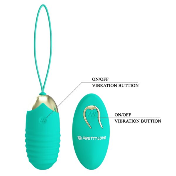 PRETTY LOVE   JESSICA Dream chaser 3, Green, Wireless remote control 12 vibration functions - obrazek 5
