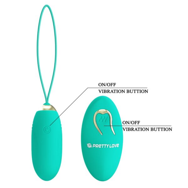 PRETTY LOVE   JENNY Dream chaser 1, Green, Wireless remote control 12 vibration functions - obrazek 5