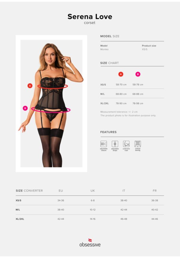 Bielizna Serena Love gorset i stringi   XS/S - obrazek 7