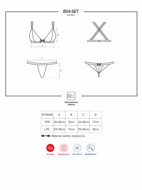 Bielizna 854 SET 1 komplet 2 częściowy L/XL - obrazek 7