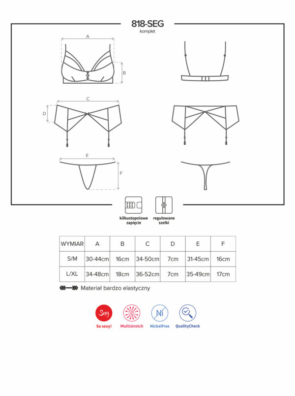 Bielizna 818 SEG 1 komplet 3 częściowy L/XL - obrazek 7