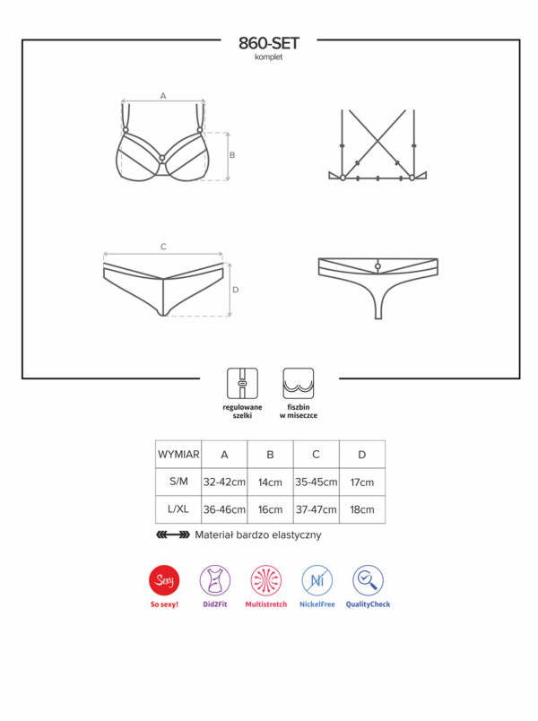 Bielizna 860 SET 1 komplet 2 częściowy czarny L/XL - obrazek 7