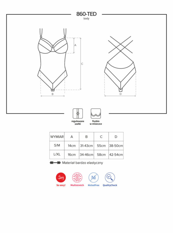 Bielizna 860 TED 1 body czarne  S/M - obrazek 7