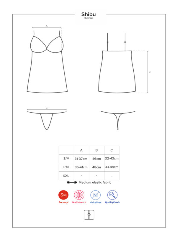 Bielizna Shibu koszulka i stringi czarna L/XL - obrazek 7