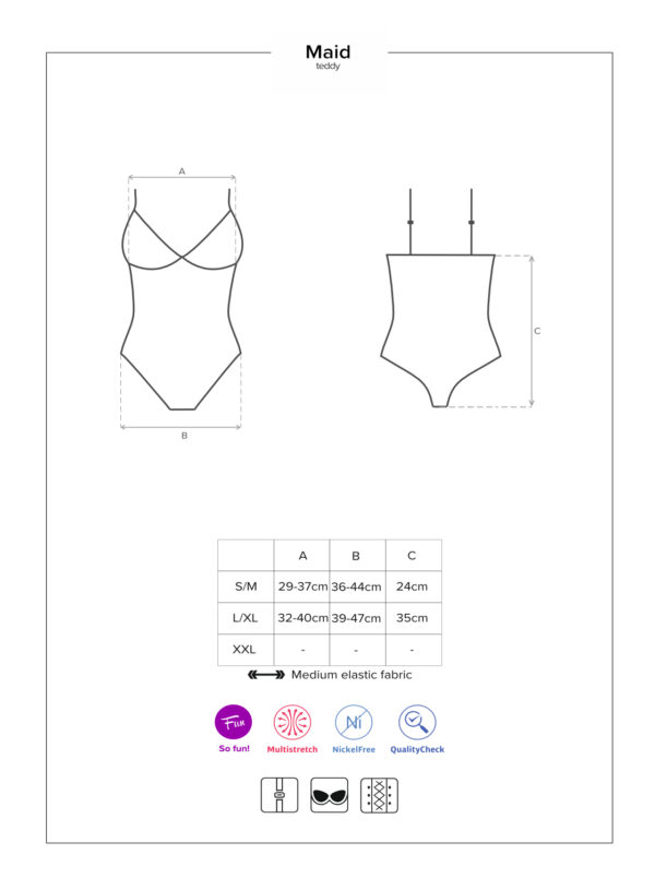 Bielizna Maid body niebieskie L/XL - obrazek 7