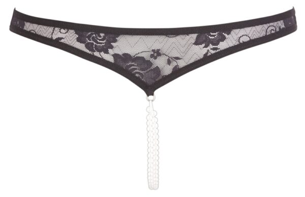 Lace String Pearls black S - obrazek 7