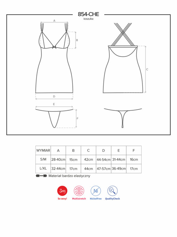 Bielizna 854 CHE 1 koszulka i stringi L/XL - obrazek 7