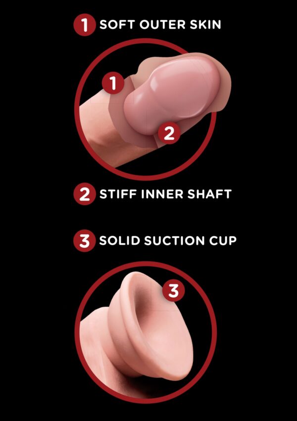3D Cock Swinging Balls 7 inch Light skin tone - obrazek 7