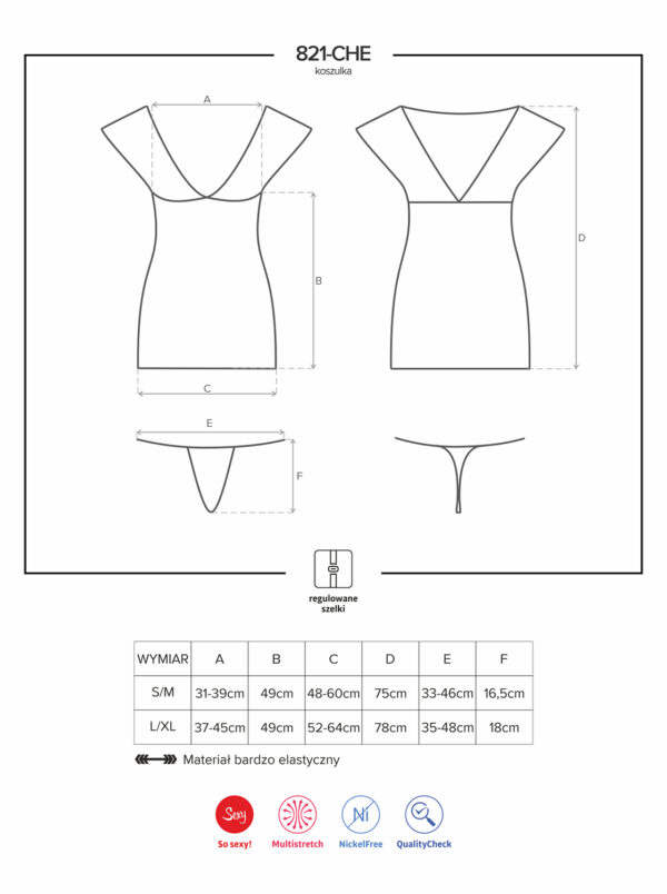 Bielizna 821 CHE 1 koszulka i stringi L/XL - obrazek 7