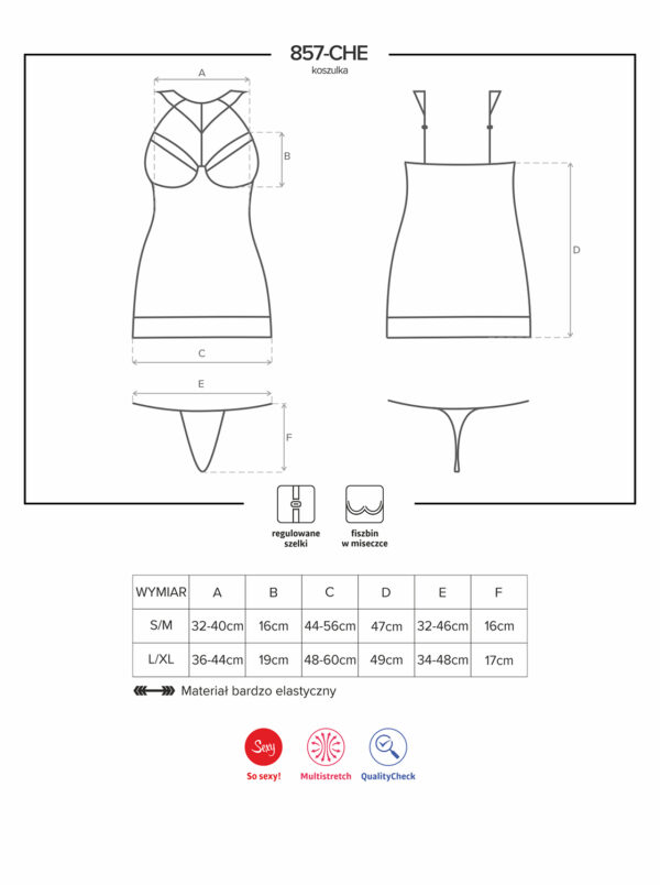 Bielizna 857 CHE 1 koszulka i stringi  S/M - obrazek 7