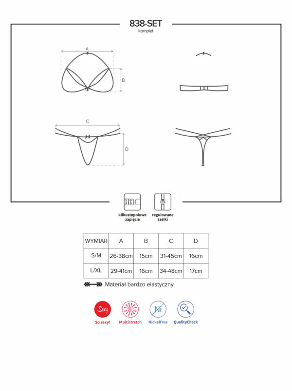 Bielizna 838 SET 3 komplet 2 częściowy L/XL - obrazek 7