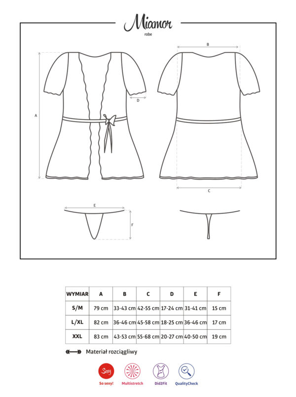 Bielizna Miamor szlafrok i stringi L/XL - obrazek 7