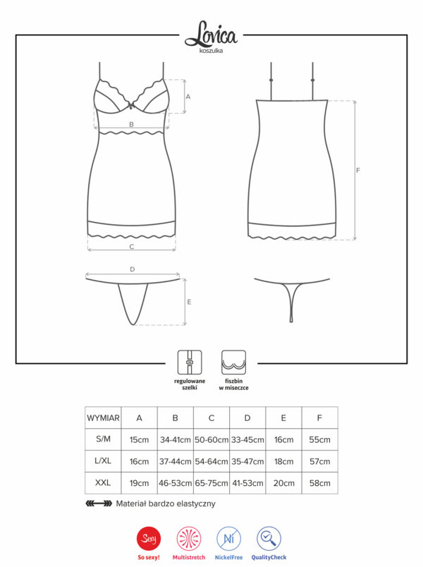 Bielizna Lovica koszulka i stringi L/XL - obrazek 7