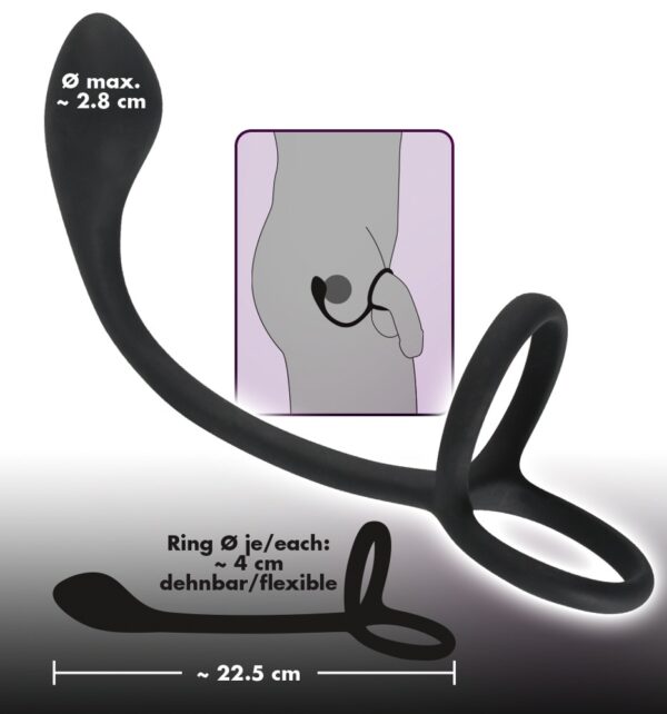 Black Velvets Cock + Ball ring - obrazek 7