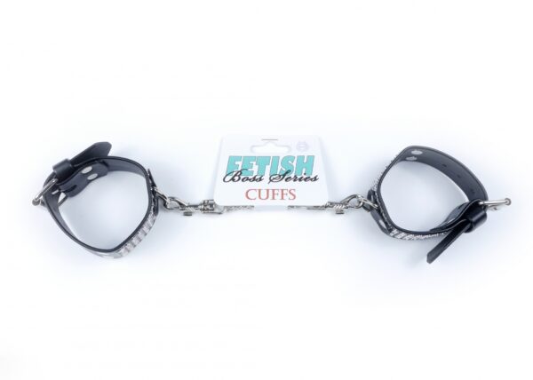 Fetish B   Series Handcuffs with cristals 3 cm Silver - obrazek 7