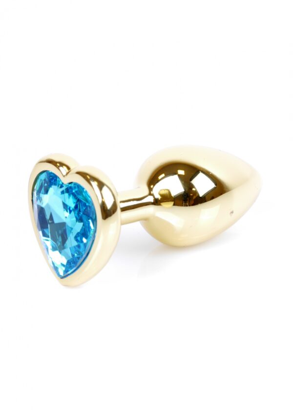 Plug Jewellery Gold  Heart PLUG  Light Blue - obrazek 7