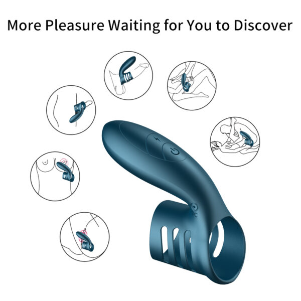 Wibrator Silicone Ring Blue USB 7 Function - obrazek 7