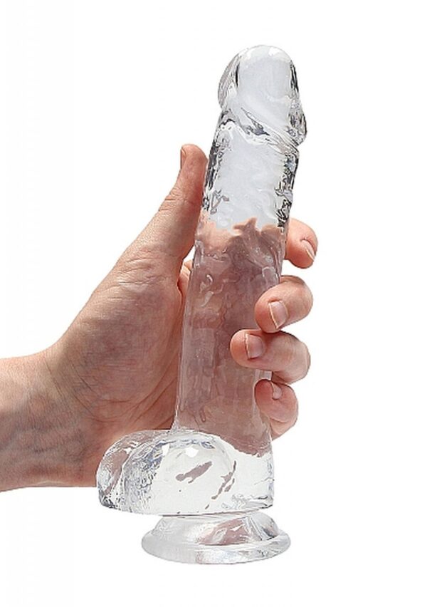 8 / 20 cm Realistic Dildo With Balls   Transparent - obrazek 7