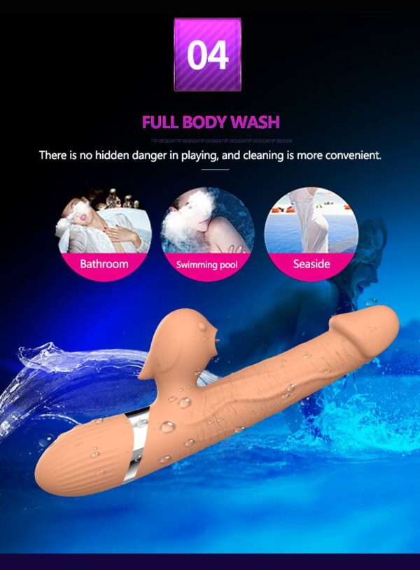 Wibrator Basia Thtusting Vibrator 2 in 1 Tongue Vibrators USB - obrazek 7