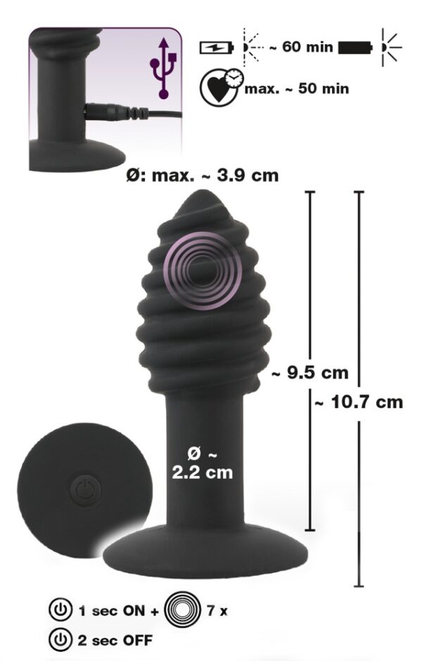 Black Velvets Twist butt plug - obrazek 7