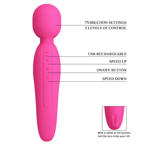 PRETTY LOVE   CURTIS, 7 vibration functions 5 levels of speed control - obrazek 5