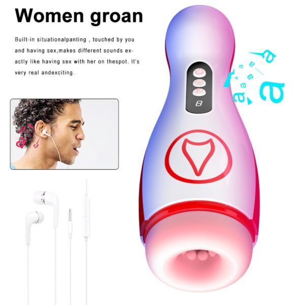 Masturbator   Vibrating  Masturbation Cup , 7 Suction Power, 7 Vibration Setting - obrazek 7
