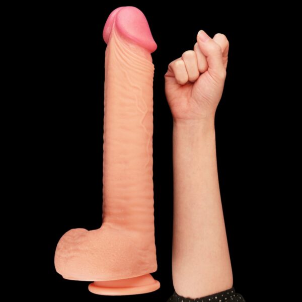 12 Dual Layered Platinum Silicone Cock - obrazek 7