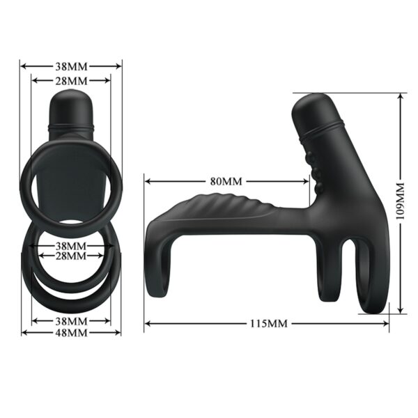 PRETTY LOVE  VIBRATINGPENIS SLING, 10 vibration functions - obrazek 7