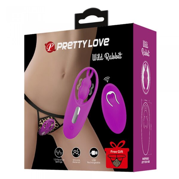 PRETTY LOVE   Wild Rabbit, 12 vibration functions Wireless remote control - obrazek 7