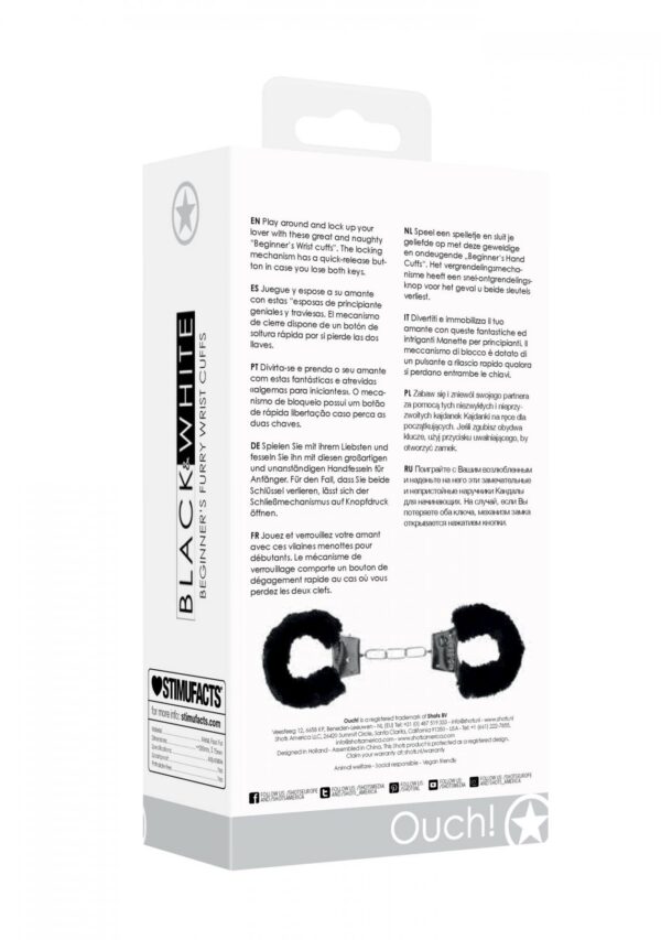 Pleasure Furry Hand Cuffs   With Quick Release Button - obrazek 7
