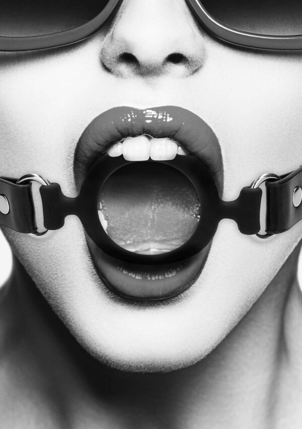 Silicone Ring Gag   With Adjustable Bonded Leather Straps - obrazek 7