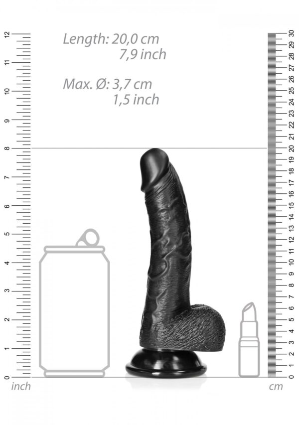 Curved Realistic Dildo  Balls  Suction Cup   7/ 18 cm - obrazek 7