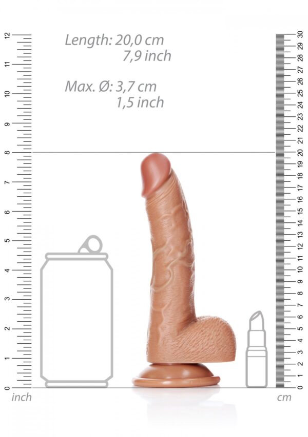 Curved Realistic Dildo  Balls  Suction Cup   7/ 18 cm - obrazek 7