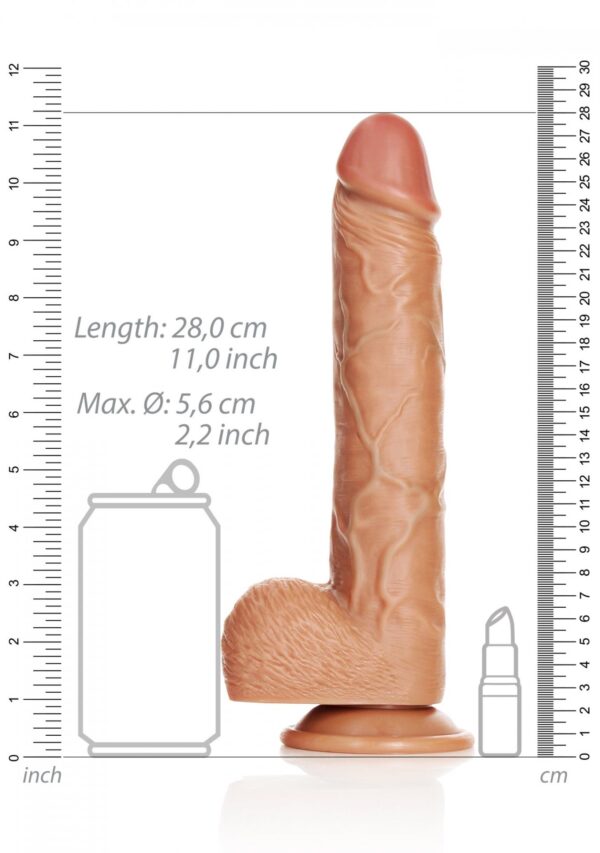 Straight Realistic Dildo  Balls  Suction Cup   10/ 25,5 cm - obrazek 7
