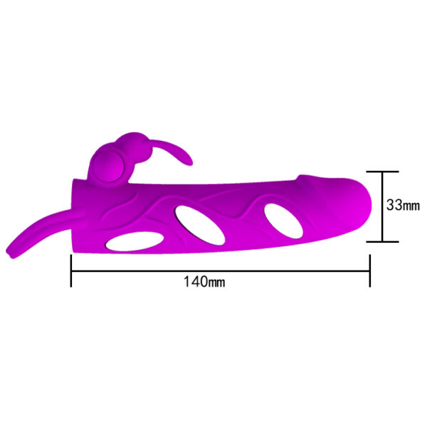 PRETTY LOVE   PENIS SLEEVE WITH BALL STRAP vibration PURPLE - obrazek 7