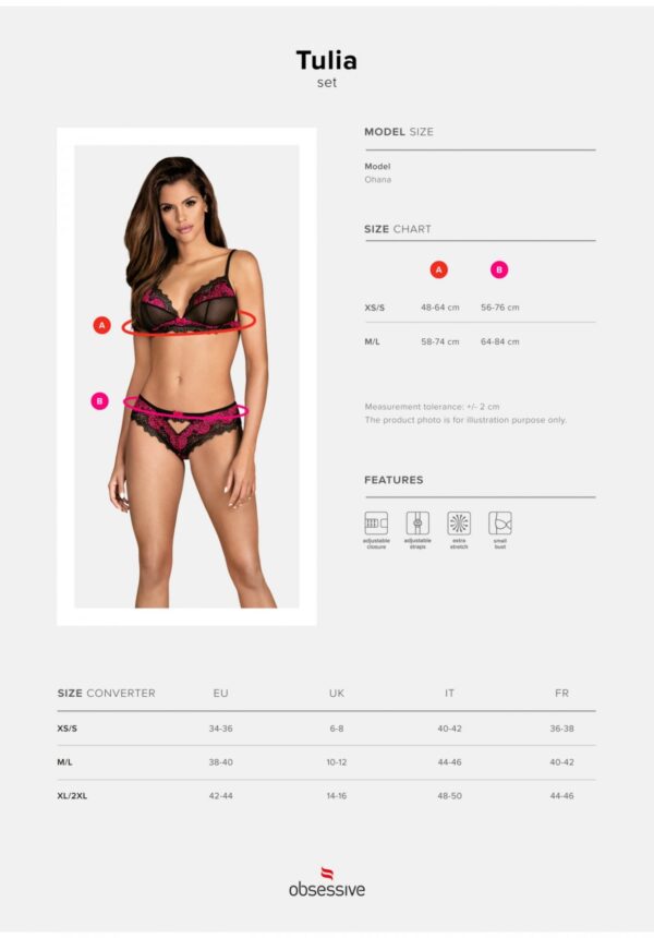 Tulia komplet 2 częściowy czarny  M/L - obrazek 7